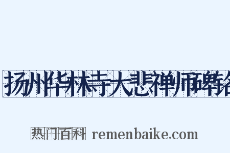 扬州华林寺大悲禅师碑铭是什么意思的图片